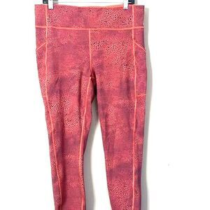 Lululemon Wunder Train HR Crop Womens 14 Geo Yoga Pants Orange 7211. EXCELLENT